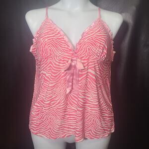 Jenni by Jennifer Moore. Pink zebra animal print tank top camisole size XL